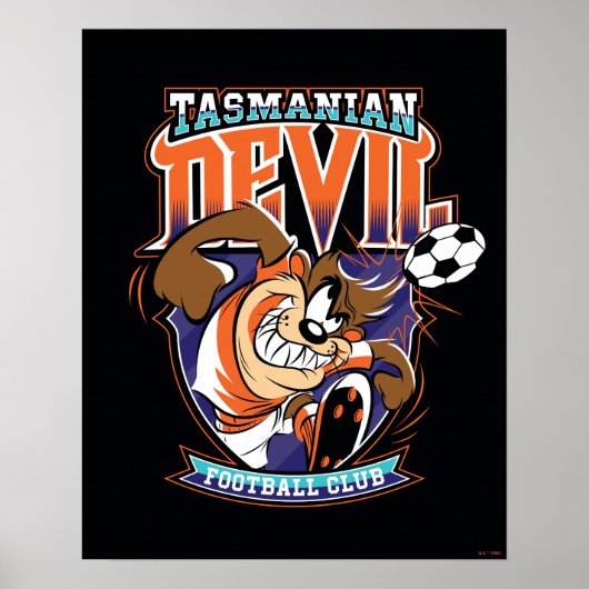 Tasmanian Devil Fußballclub-Abzeichen Poster (Vorne)