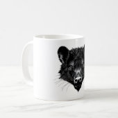 Tasmanian Devil Head Black & White T - Shirt Kaffeetasse (Vorderseite Links)