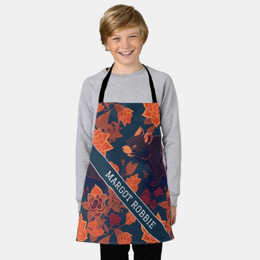 Tasmanian Devil Retro farbenfrohe Muster Schürze (Getragen)