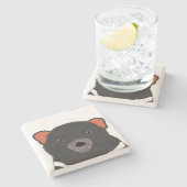 Tasmanian Devil Stone Untersetzer (Seitenansicht)