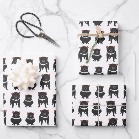 Tasmanian Devils Wrapping Paper Sheets Geschenkpapier Set (Vorderseite)