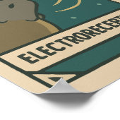 Tasmanian Platypus Splash Retro Art Poster (Ecke)