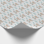 Tasmanian Tiger Baby Pastell Wasserfarben Muster Geschenkpapier (Ecke)