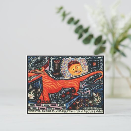 Tasmanian Tiger Devil Dog Cats Postkarte (Stehend Vorderseite)