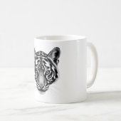 Tasmanian Tiger Head Black & White T - Shirt Kaffeetasse (VorderseiteRechts)