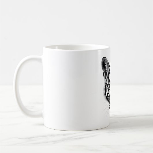 Tasmanian Tiger Head Black & White T - Shirt Kaffeetasse (Links)