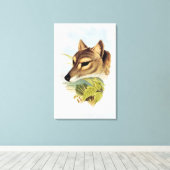 Tasmanian Wolf oder Tiger Leinwanddruck (Insitu (Holzboden))