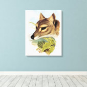 Tasmanian Wolf oder Tiger Leinwanddruck (Insitu (Holzboden))