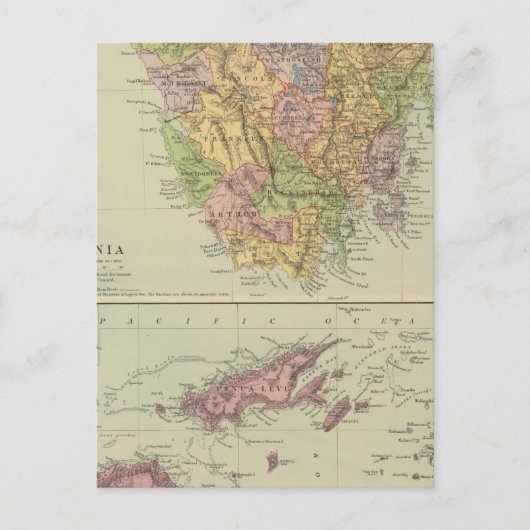 Tasmanie, Fidschi Postkarte (Vorderseite)