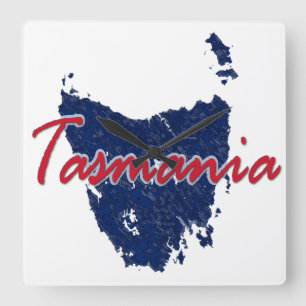 Tasmanie Quadratische Wanduhr