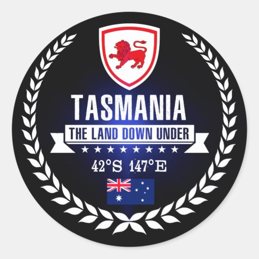 Tasmanie Runder Aufkleber (Vorderseite)