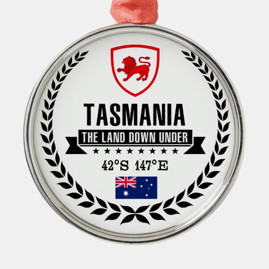 Tasmanie Silbernes Ornament (Vorne)