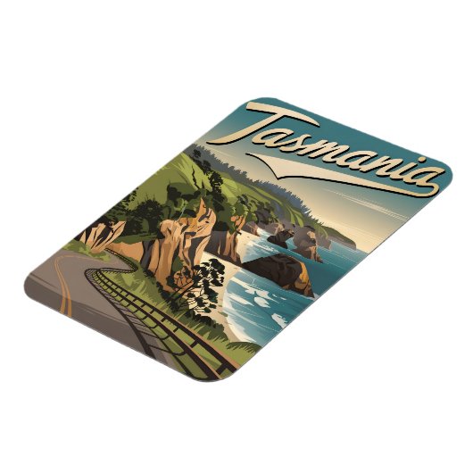 Tasmanie Vintag Magnet (Linke Seite)
