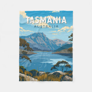 Tasmanien Australien Reise Kunst Vintage Fleecedecke
