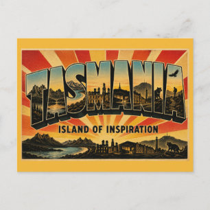 Tasmanien Insel der Inspiration Vintage Reise Postkarte