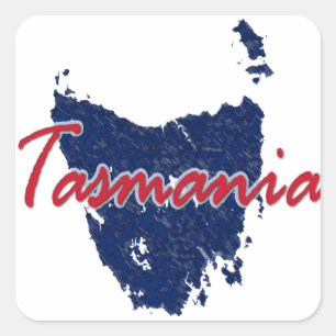 Tasmanien Quadratischer Aufkleber