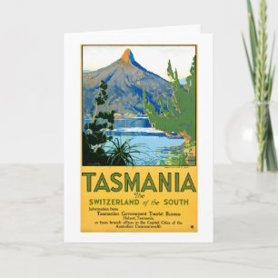 Tasmanien Vintage-Reiseposter Restauriert Feiertagskarte