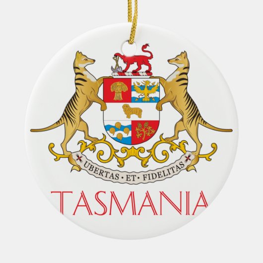 Tasmanien-Wappen Keramik Ornament (Vorne)