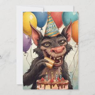 Tasmanischer Teufel Geburtstag Lustiges Torten-Des Karte