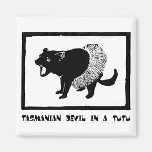 Tasmanischer Teufel in Tutu Magnet
