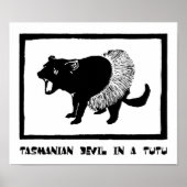 Tasmanischer Teufel in Tutu Poster (Vorne)