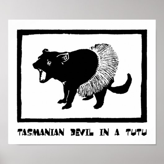Tasmanischer Teufel in Tutu Poster (Vorne)
