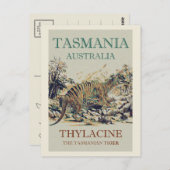 Tasmanischer Tiger, Beutelwolf, Tasmanien Australi Postkarte (Vorne/Hinten)