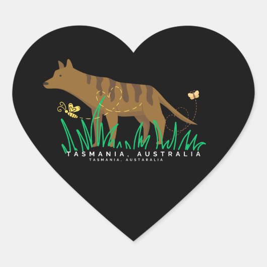 Tasmanischer Tiger im Herzen Herz-Aufkleber (Vorderseite)