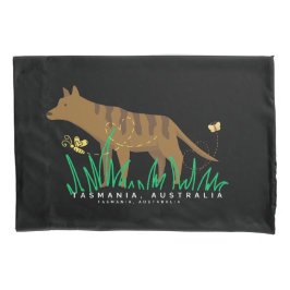 Tasmanischer Tiger unter dem Gras Kissenbezug