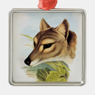 Tasmanischer Wolf oder Tiger Ornament Aus Metall