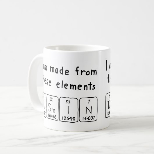 Tasmin Periodenname Tasse (Vorderseite Links)