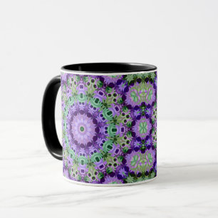 Tass-Mandala rundes Muster Kaleidoskop Retro-Hippi Tasse
