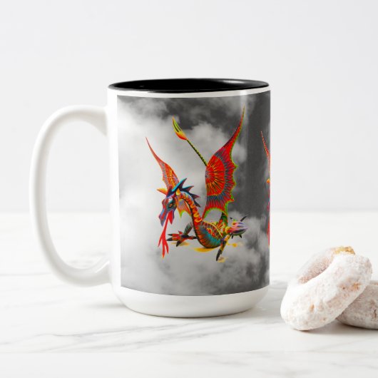 Tasse - 0110 - Roter Drache (Mit Donut)