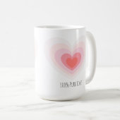 Tasse "100%ige reine Liebe": beidseitiges Design (VorderseiteRechts)