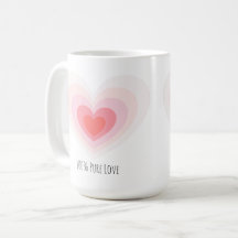 Tasse "100%ige reine Liebe": beidseitiges Design