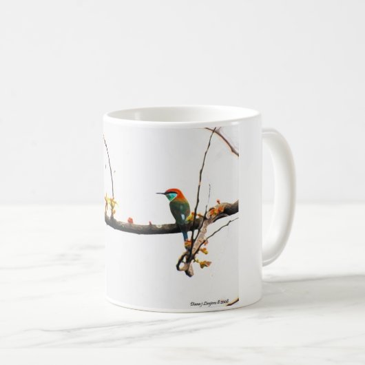 Tasse 11 0z. Blauer throated (VorderseiteRechts)