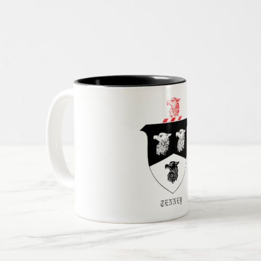 Tasse 11 0z mit Tenney Familienwappen (Vorderseite Links)