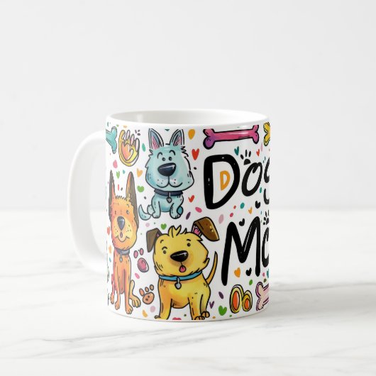 Tasse 11 oz Hunde Mama Geschenk Idee für Mütter (Vorderseite Links)