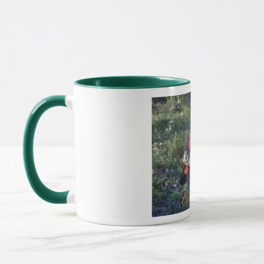Tasse, 11 Unze, kombiniert, Designer-Foto, grüne Tasse (Links)