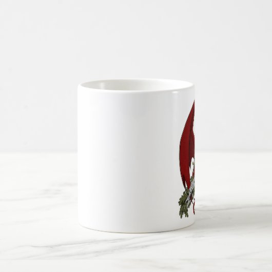 Tasse 11oz des Stonefire Drache-Wappen-(roter (Mittel)