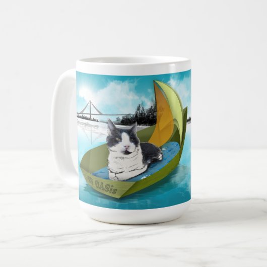 Tasse 15oz: Kapitän Oliver u. die SS-Oase (Katze (Vorderseite Links)