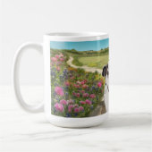 Tasse 15oz: Torte auf einem Gebiet der Dahlien (Links)