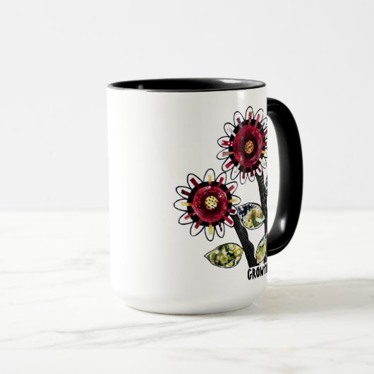Tasse 1 - Mit Blumenabstraktes (VorderseiteRechts)