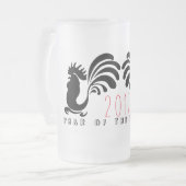 Tasse 2017 Glas des lustige Hahn-chinesische neuen (Vorderseite Links)