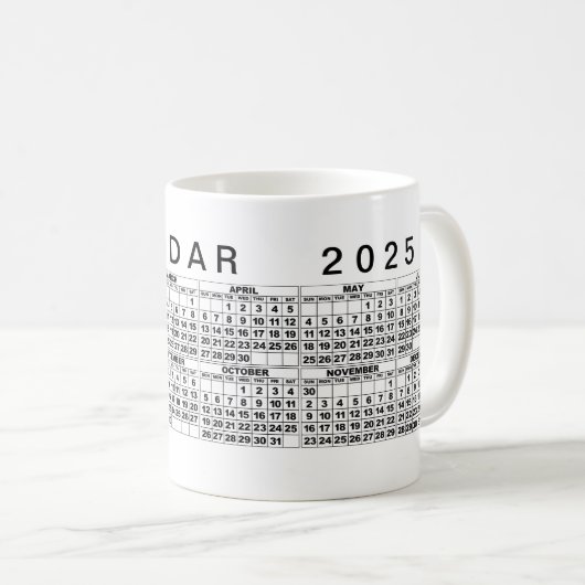 Tasse 2025 Schwarz-weiß (VorderseiteRechts)