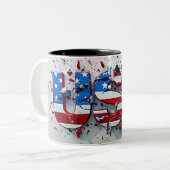 Tasse 2 Farben USA Mug, 4th of July Mug, Indepen (Vorderseite Links)