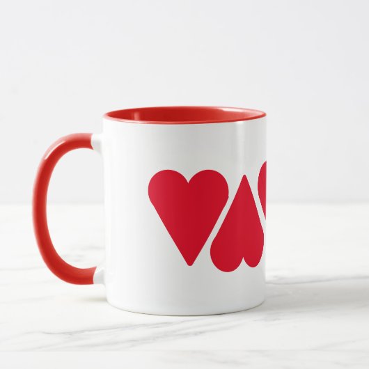 Tasse - 5 Rote Herzen (Links)