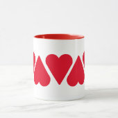 Tasse - 5 Rote Herzen (Zentrum)