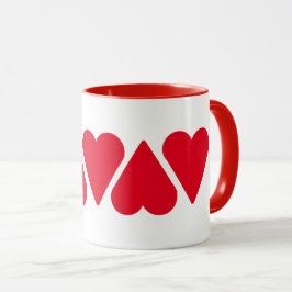 Tasse - 5 Rote Herzen
