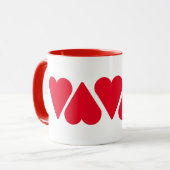 Tasse - 5 Rote Herzen (Vorderseite Links)